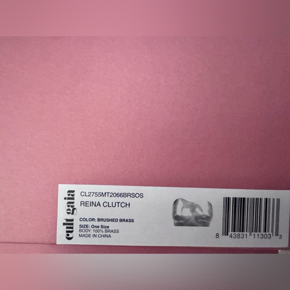 NEW CULT GAIA  REINA CLUTCH $898 BRUSHED BRASS BUST - Picture 8 of 9